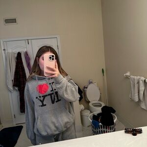 Grey I love NY hoodie size small